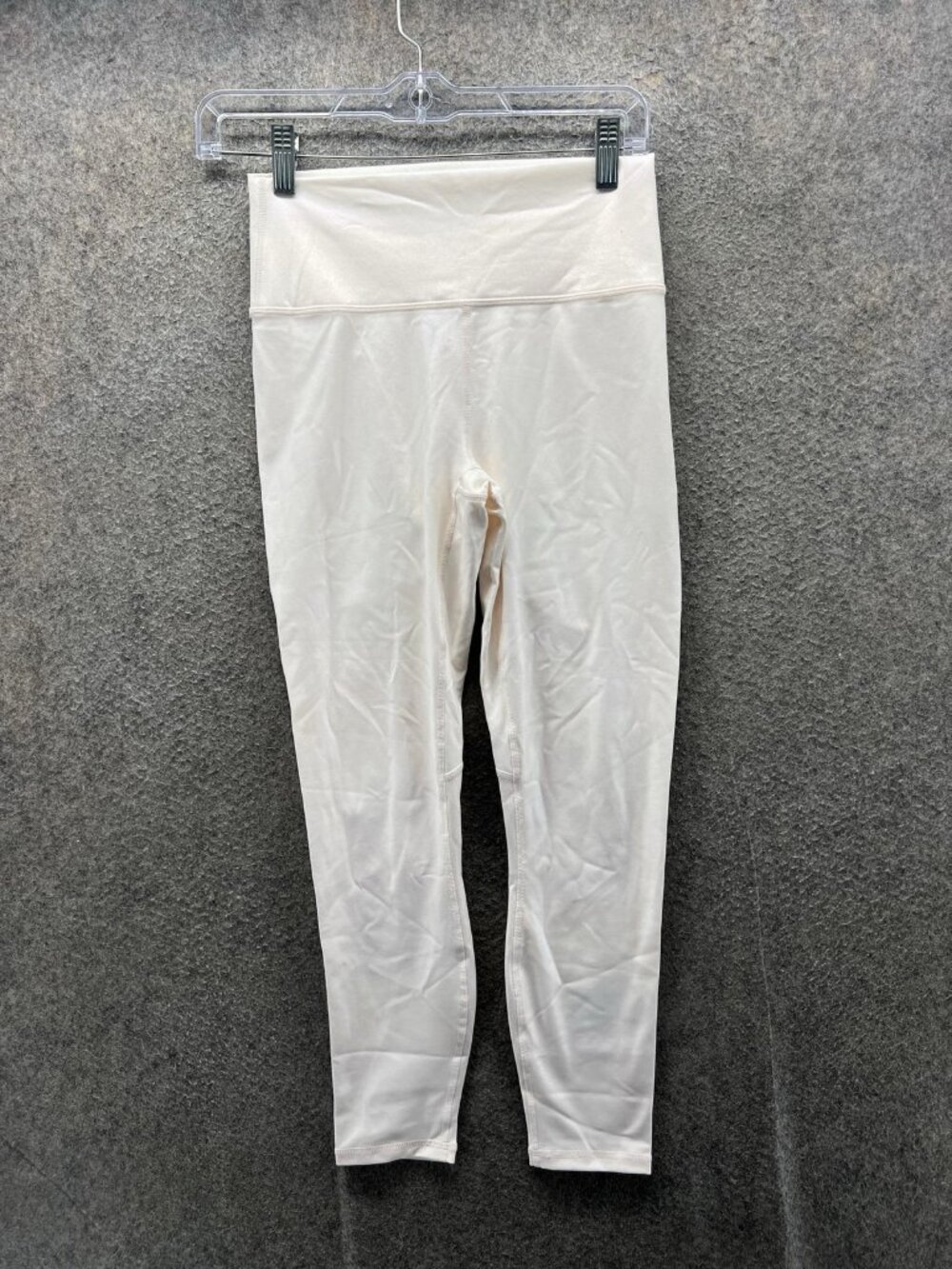 Fabletics Leggings Womens Small White High Waisted Iridescent 7/8 Ankle Yoga Gym